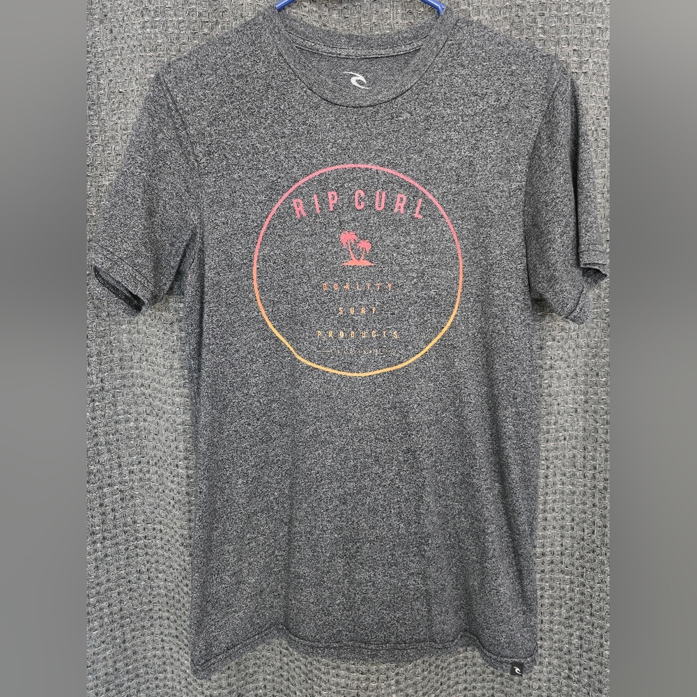 Rip Curl Gray T-Shirt with Red and Orange Logo